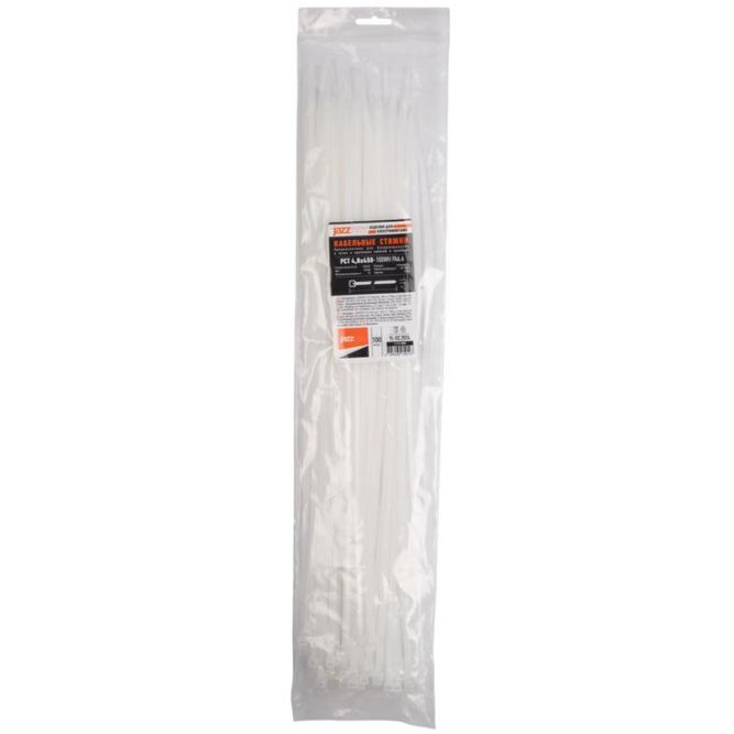 Хомут кабельный PCT 4.8х450-100WH 4.8х450 PA6.6 бел.(уп.100шт) JazzWay 5054127