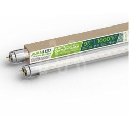 Лампа светодиодная AL T8-9-865-600 9Вт прозрачная 6500К холод. бел. G13 1000лм 195-265В (пр-во РФ) AVANLED 11206651