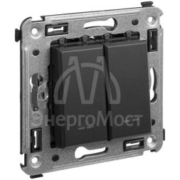 Кнопка 2-кл. СП Avanti &amp;quot;Черный матовый&amp;quot; DKC 4412154