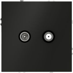 Розетка телевизионная оконечная TV + SAT 2-м СП S70 механизм черн. матов. Voltum VLS060408
