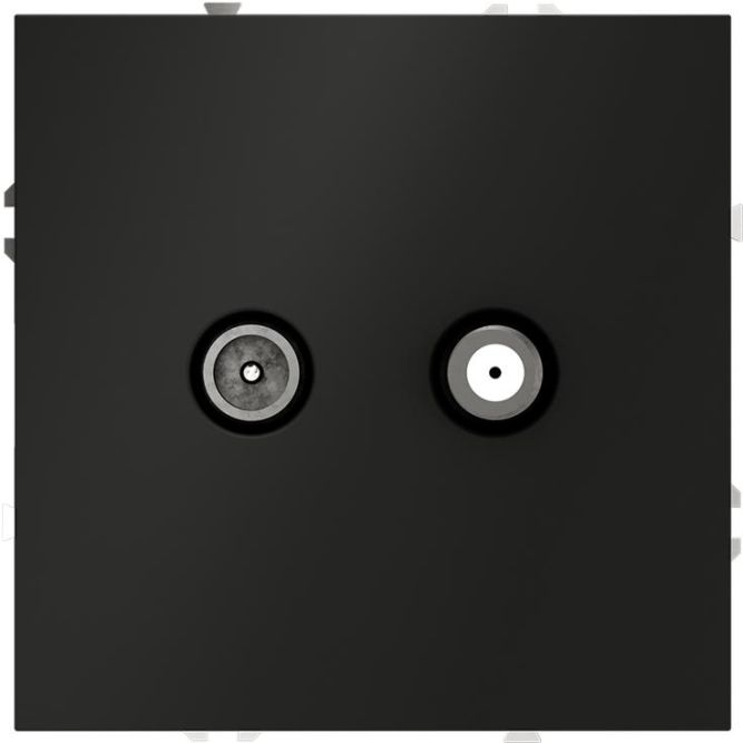 Розетка телевизионная оконечная TV + SAT 2-м СП S70 механизм черн. матов. Voltum VLS060408