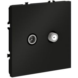 Розетка телевизионная оконечная TV + SAT 2-м СП S70 механизм черн. матов. Voltum VLS060408