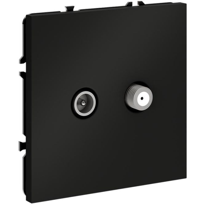 Розетка телевизионная оконечная TV + SAT 2-м СП S70 механизм черн. матов. Voltum VLS060408