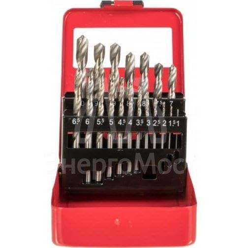 Набор сверл по металлу 1-10мм (через 0 5мм) HSS металл.коробка цилиндрический хвостовик (уп.19шт) Вихрь 73/10/6/18