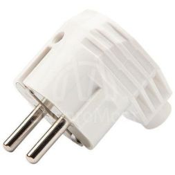 Вилка Евро угловая 16А с заземл. бел. Rexant 11-8954