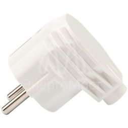 Вилка Евро угловая 16А с заземл. бел. Rexant 11-8954