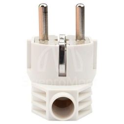 Вилка Евро угловая 16А с заземл. бел. Rexant 11-8954