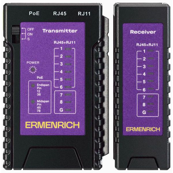 Тестер кабельный NetGeeks NP10 фиолет. Ermenrich 85300