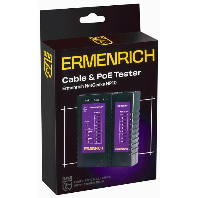 Тестер кабельный NetGeeks NP10 фиолет. Ermenrich 85300