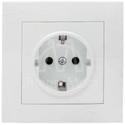 Розетка 1-м СП Валенсия 16А IP20 с заземл. защ. шторки бел. PROxima EKF EWR16-028-10