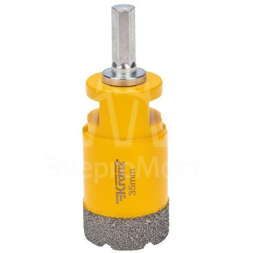 Коронка алмазная профессиональная по керамограниту и железобетону М14 вакуумное спекание 35мм для УШМ Kranz KR-92-1017