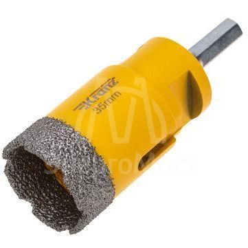 Коронка алмазная профессиональная по керамограниту и железобетону М14 вакуумное спекание 35мм для УШМ Kranz KR-92-1017