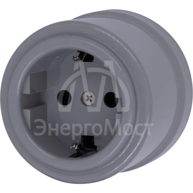 Розетка З-кл. пластик титан Bironi B1-101-26