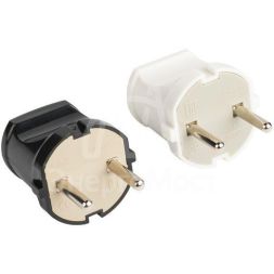 Вилка прямая 6А 250В без заземл. бел. EKF AVP6-10