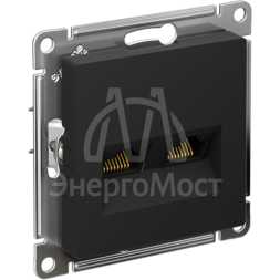 Розетка компьютерная 2-м AtlasDesign RJ45 кат.5E механизм карбон SE ATN001085