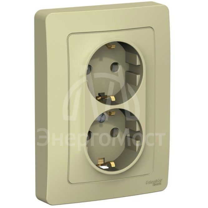 Розетка 2-м СП BLANCA 16А 250В без шторок с заземл. беж. SchE BLNRS001027