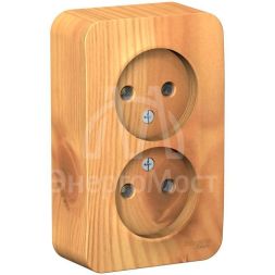 Розетка 2-м ОП BLANCA 16А 250В без шторок без заземл. изол. пласт. ясень SchE BLNRA000215