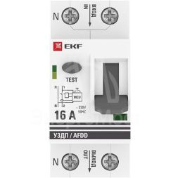 Устройство защиты от дугового пробоя (УЗДП) 1P+N 16А PROxima EKF afdd-2-16-pro