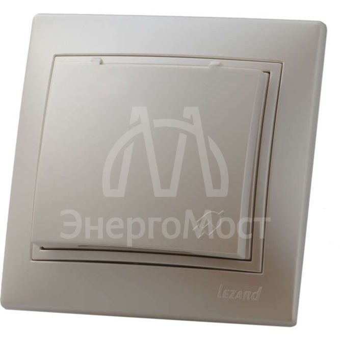 Розетка 1-м СП Мира с защ. крышкой керам. с заземл. жемчуж. бел. перламутр LEZARD 701-3030-123