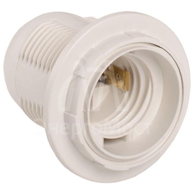 Патрон электрич. E27 Ппл27-04-К12 с кольцом пластик. бел. (с этикет.) IEK EPP11-04-01-K01