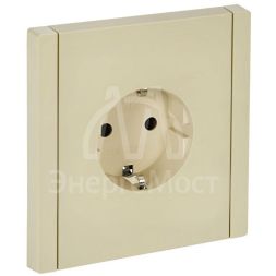 Розетка СП FORTE&amp;amp;PIANO FP413 16А с заземл. защ. шторки безвинт. крепл. ваниль IEK FP-R14-16-1-K10