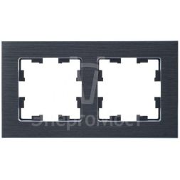 Рамка 2-м BRITE РУ-2-1-БрА металл алюм. IEK BR-M22-M-K47