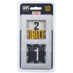 Рамка 2-м BRITE РУ-2-1-БрА металл алюм. IEK BR-M22-M-K47