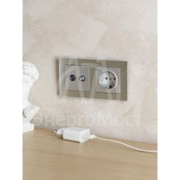 Рамка 2-м BRITE РУ-2-1-БрА металл алюм. IEK BR-M22-M-K47