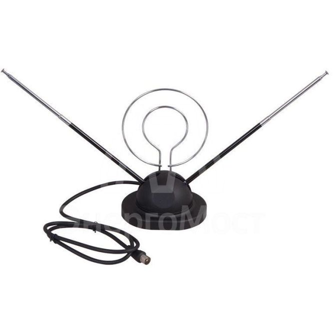 Антенна ТВ комнатная RX-105 телескопич. на подставке с кольцом VHF; UHF 47-860 MHz REXANT 34-0105