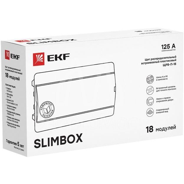 Щит ЩРВ-П-18 &amp;quot;SlimBox&amp;quot; IP41 бел. дверца PROxima EKF sb-v-18w