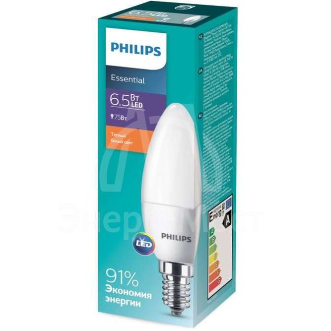 Лампа светодиодная ESSLED Candle 6.5-75Вт E14 827 B35ND RCA Philips 929001886507 / 871869681685100