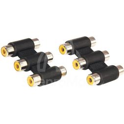 Переходник аудио 3 гнезда RCA - 3 гнезда RCA тринокль блист. Rexant 06-0166-A