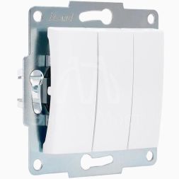 Механизм выключателя 3-кл. 1п СП Karina 10А IP20 бел. LEZARD 707-0288-109