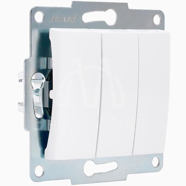 Механизм выключателя 3-кл. 1п СП Karina 10А IP20 бел. LEZARD 707-0288-109