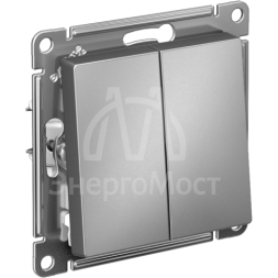 Механизм выключателя 2-кл. СП AtlasDesign 10А IP20 (сх. 5) 10AX сталь SchE ATN000951