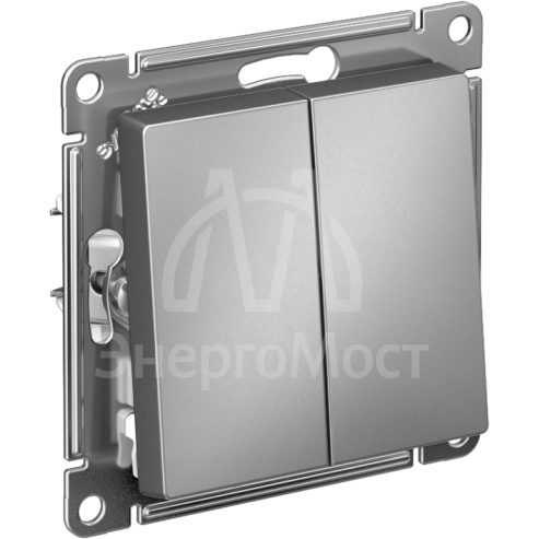 Механизм выключателя 2-кл. СП AtlasDesign 10А IP20 (сх. 5) 10AX сталь SchE ATN000951