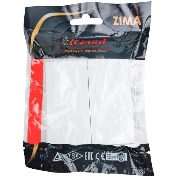 Выключатель 2-кл. СП ZIMA IP20 10А безвинт. зажим бел. LEZARD 704-0288-101QC