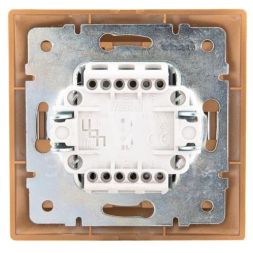 Выключатель 1-кл. СП Мира 10А IP20 со вставкой зол. метал. LEZARD 701-1313-100