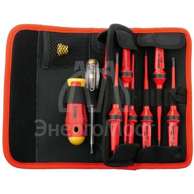 Набор стержней диэлектрических SL/PH/PZ/TX и рукоятка E-SMART в поясной сумке 12шт Felo 06381204
