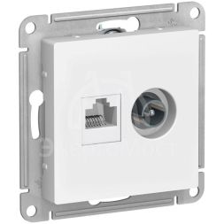 Механизм розетки компьютерной 2-м AtlasDesign RJ45 кат.5E+TV бел. SchE ATN000189