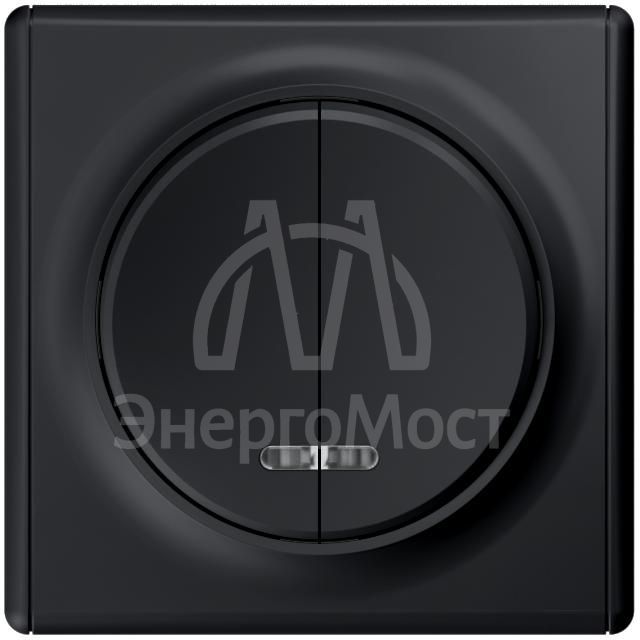 Выключатель 2-кл. СП Florence 10А IP20 с подсветкой механизм черн. 1E31801303 OneKeyElectro 2172825