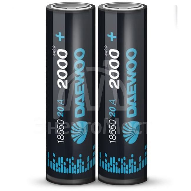 Аккумулятор 18650 3.7В Li-Ion 2000мА.ч 20А Box-2 (уп.2шт)DAEWOO 5043374