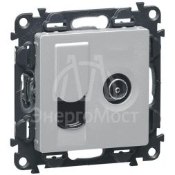 Панель лицевая Valena Life для розетки компьютерной + TV 2-м RJ45 + TV алюм. Leg 754832