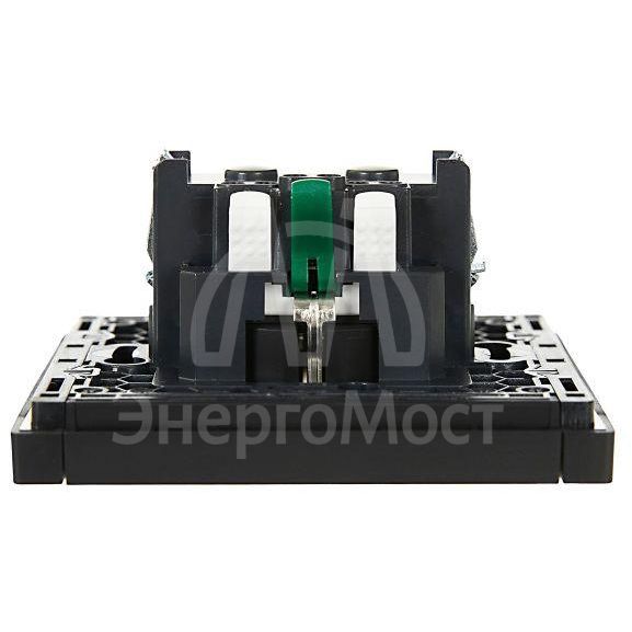 Розетка СП FORTE&amp;amp;PIANO FP113 16А с заземл. защ. шторки безвинт. крепл. черн. IEK FP-R14-16-1-K02