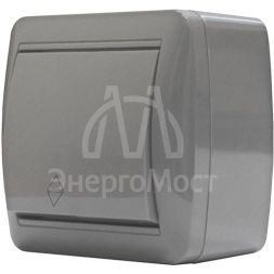 Переключатель проходной 1-кл. ОП Клио 10А IP44 сер. UNIVersal К2230-Gr