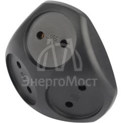 Разветвитель электрический SPx-3-B на 3 розетки без заземл. 10А черн. Эра Б0059721