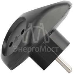 Разветвитель электрический SPx-3-B на 3 розетки без заземл. 10А черн. Эра Б0059721