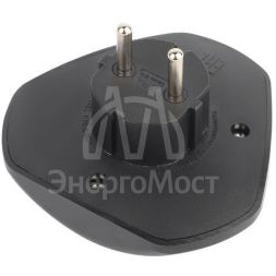 Разветвитель электрический SPx-3-B на 3 розетки без заземл. 10А черн. Эра Б0059721