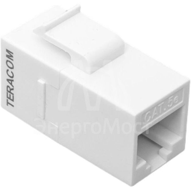 Адаптер проходной TERACOM кат.5E неэкранированный RJ45-RJ45 тип Keystone бел. EKF TRC-INLC-KSTN-5EUTP-WH