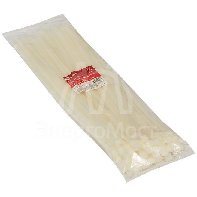 Хомут кабельный 8.2х500 нейл. бел. (уп.100шт) EKF plc-c-8.2x500